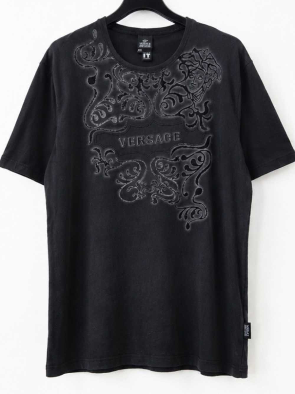 Versace Jeans Couture T-Shirt Men XXL Black Medusa Baroque Graphic Made in Italy